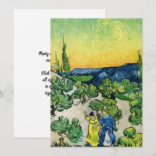 Landschap met Couple Waling door Vincent van Gogh Kaart (Voorkant / Achterkant)
