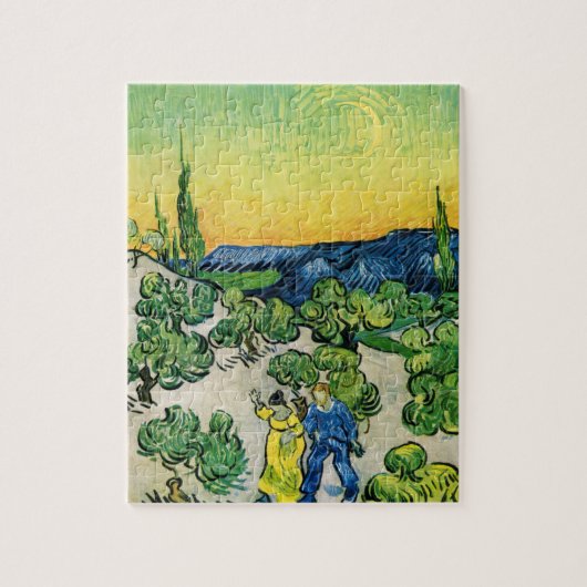 Landschap met Couple Waling door Vincent van Gogh Legpuzzel (Verticaal)
