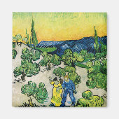 Landschap met Couple Waling door Vincent van Gogh Magneet (Voorkant)