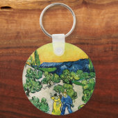Landschap met Couple Waling door Vincent van Gogh Sleutelhanger (Voorkant)