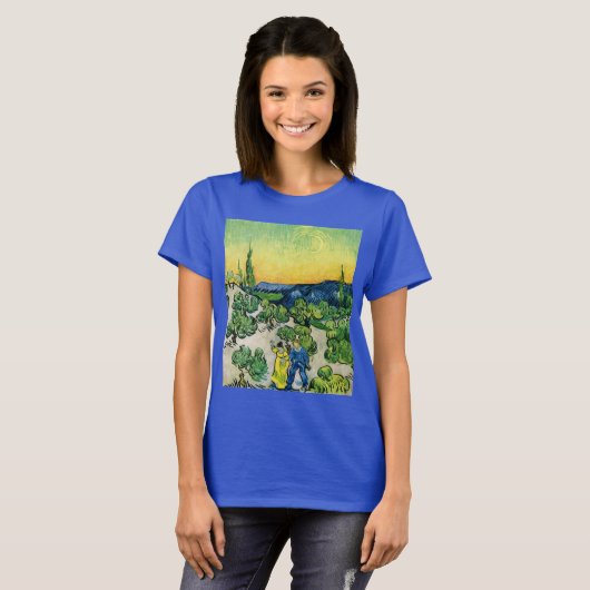Landschap met Couple Waling door Vincent van Gogh T-shirt (Voorkant volledig)