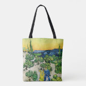 Landschap met Couple Waling door Vincent van Gogh Tote Bag (Achterkant)
