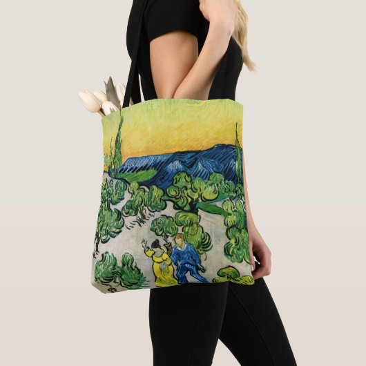 Landschap met Couple Waling door Vincent van Gogh Tote Bag (Dichtbij)