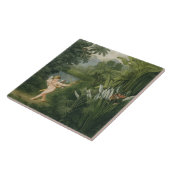 Landschap met Cupid die een pijl op een Parrot ric Tegeltje (Zijkant)