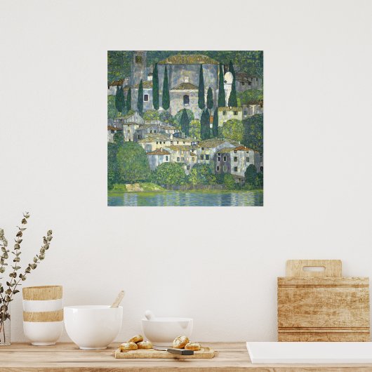 Landschap met Cypressen - Gustav Klimt Poster (Keuken)