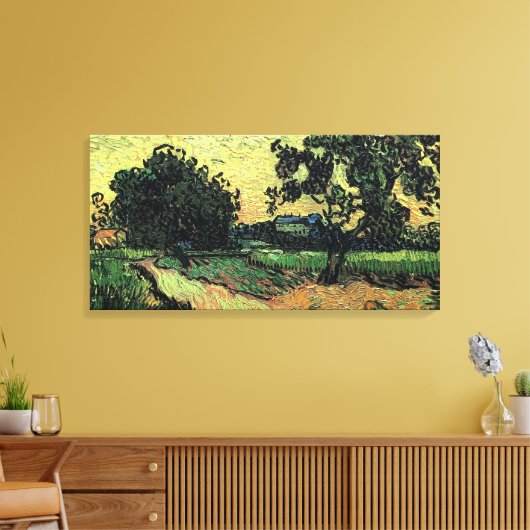 Landschap met de Chateau Auvers van Vincent van Go Canvas Afdruk (Insitu (Woonkamer))