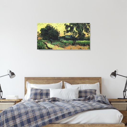 Landschap met de Chateau Auvers van Vincent van Go Canvas Afdruk (Insitu (Slaapkamer))