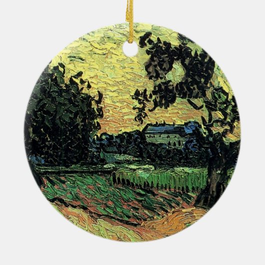 Landschap met de Chateau Auvers van Vincent van Go Keramisch Ornament (Achterkant)