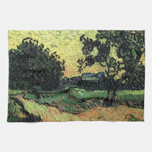 Landschap met de Chateau Auvers van Vincent van Go Theedoek