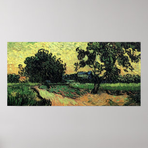 Landschap met de Chateau Auvers, Vincent van Gogh Poster