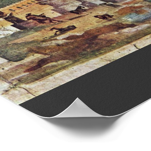 Landschap met de heilige boom van Pompejanischer Poster (Hoek)