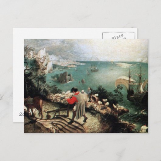 Landschap met de Herfst van Icarus - 1558 Briefkaart (Voorkant / Achterkant)