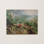 Landschap met de Herfst van Icarus, c.1555 Legpuzzel<br><div class="desc">Collectie afbeelding nummer:  XIR3675 Landschap met de Herfst van Icarus,  c.1555 (olie op canvas). Bruegel,  Pieter de Elder (c.1525-69) olie op doek. Musees Royaux des Beaux-Arts de Belgique,  Brussel,  België Giraudon.  16</div>