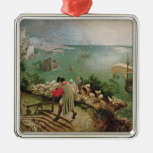Landschap met de Herfst van Icarus, c.1555 Metalen Ornament