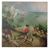 Landschap met de Herfst van Icarus, c.1555 Tegeltje (Voorkant)