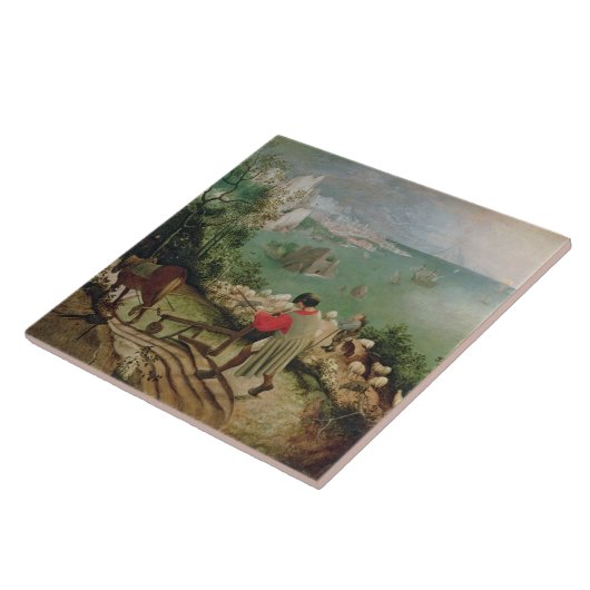 Landschap met de Herfst van Icarus, c.1555 Tegeltje (Zijkant)