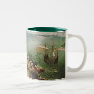 Landschap met de Herfst van Icarus, c.1555 Tweekleurige Koffiemok
