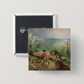 Landschap met de Herfst van Icarus, c.1555 Vierkante Button 5,1 Cm (Voorkant /achterkant)