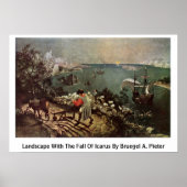 Landschap met de Herfst van Icarus door Bruegel A. Poster (Voorkant)