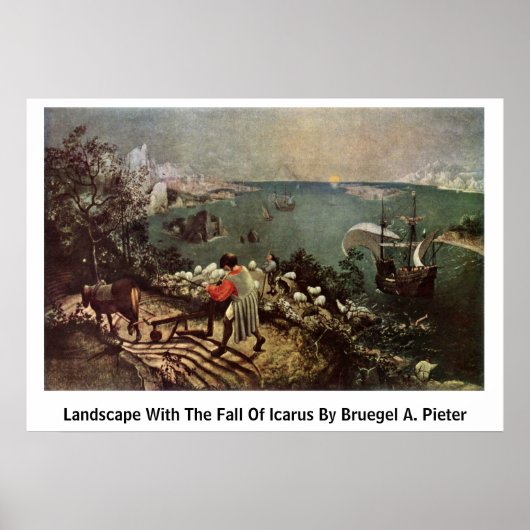 Landschap met de Herfst van Icarus door Bruegel A. Poster (Voorkant)