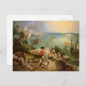 Landschap met de Herfst van Icarus door P. Bruegel Feestdagenkaart (Voorkant / Achterkant)