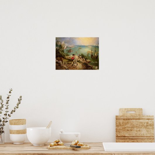 Landschap met de Herfst van Icarus door P. Bruegel Poster (Keuken)