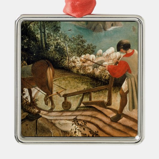 Landschap met de Herfst van Icarus Metalen Ornament (Voorkant)