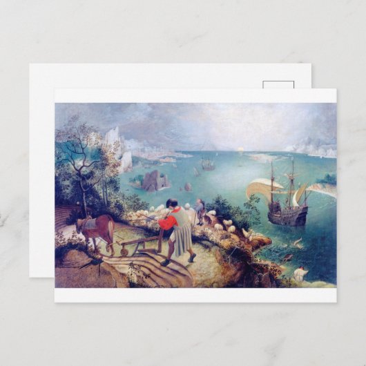 Landschap met de Herfst van Icarus, Pieter Bruegel Briefkaart (Voorkant / Achterkant)