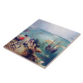 Landschap met de Herfst van Icarus, Pieter Bruegel Tegeltje (Zijkant)