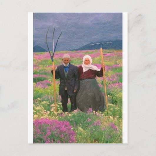 landschap met de kurdische familie briefkaart (Voorkant)