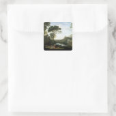 Landschap met de Nymph Egeria Vierkante Sticker (Tas)