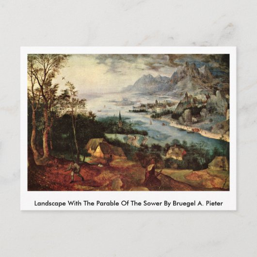 Landschap met de parabel van de zool door Bruegel Briefkaart (Voorkant)