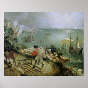 Landschap met de val van Icarus door Pieter Bruege Poster