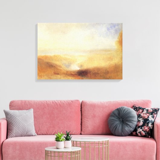 Landschap met de verre rivierbaai van Joseph Turne Canvas Afdruk (Insitu (Woonkamer))