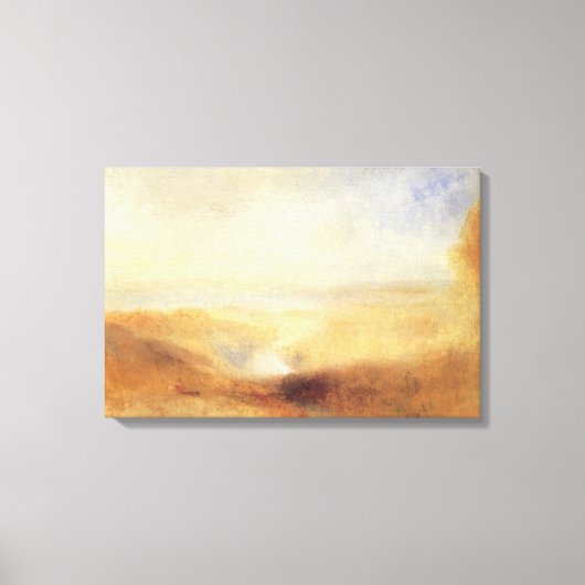 Landschap met de verre rivierbaai van Joseph Turne Canvas Afdruk (Voorkant)