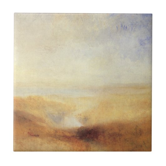 Landschap met de verre rivierbaai van Joseph Turne Tegeltje (Voorkant)