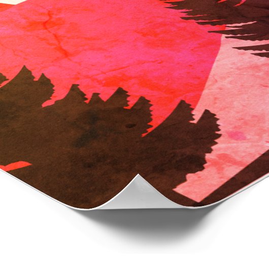 Landschap met dennenboom en religieuze uitspraak poster (Hoek)