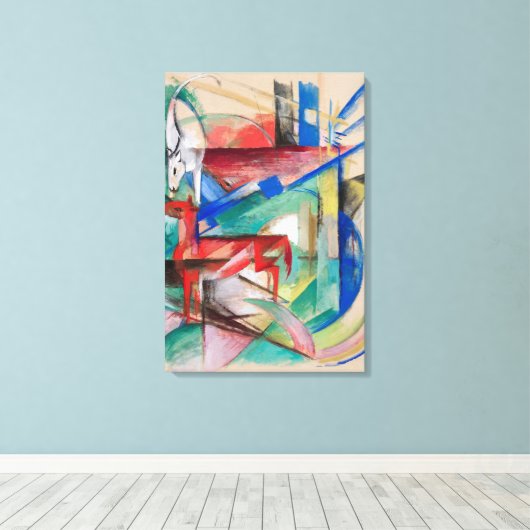 Landschap met dieren canvas afdruk (Insitu (Houten vloer))