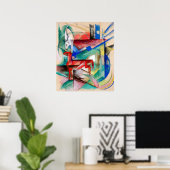 Landschap met Dieren van Franz Marc Poster (Thuiskantoor)
