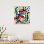 Landschap met Dieren van Franz Marc Poster (Keuken)