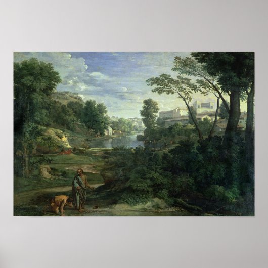 Landschap met Diogenes, 1648 Poster (Voorkant)