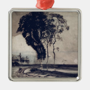 Landschap met drie bomen, 1850 metalen ornament