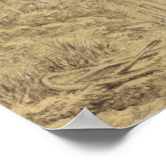 Landschap met een bijtende brug poster (Hoek)