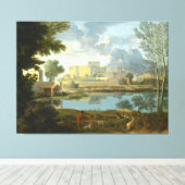 Landschap met een Calm Nicolas Pouss Canvas Afdruk (Insitu (Houten vloer))