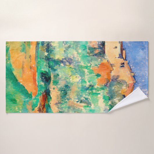 Landschap met een huis, Cezanne Badhanddoek (Badhanddoek)