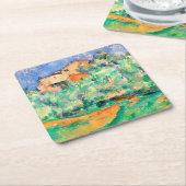Landschap met een huis, Cezanne Kartonnen Onderzetters (Schuin)