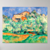 Landschap met een huis, Cezanne Poster (Voorkant)