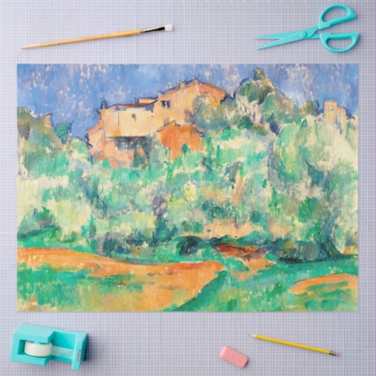 Landschap met een huis, Cezanne Tissuepapier (Craft)
