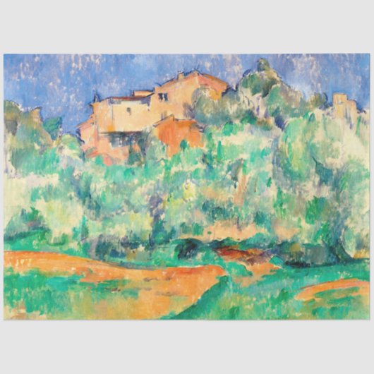 Landschap met een huis, Cezanne Tissuepapier (Voorkant)