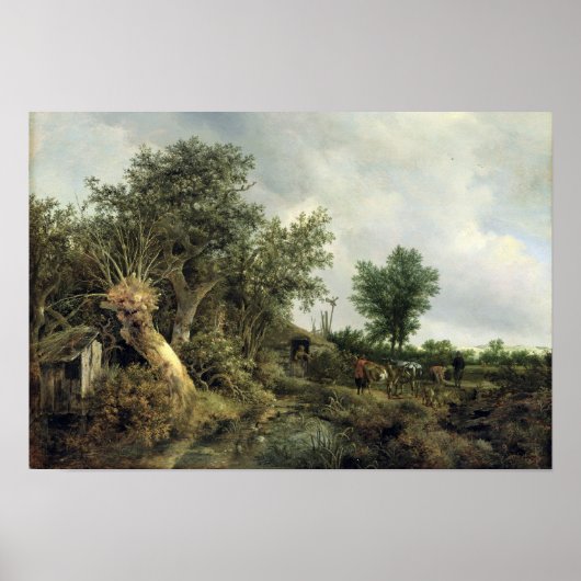 Landschap met een Hut, 1646 Poster (Voorkant)